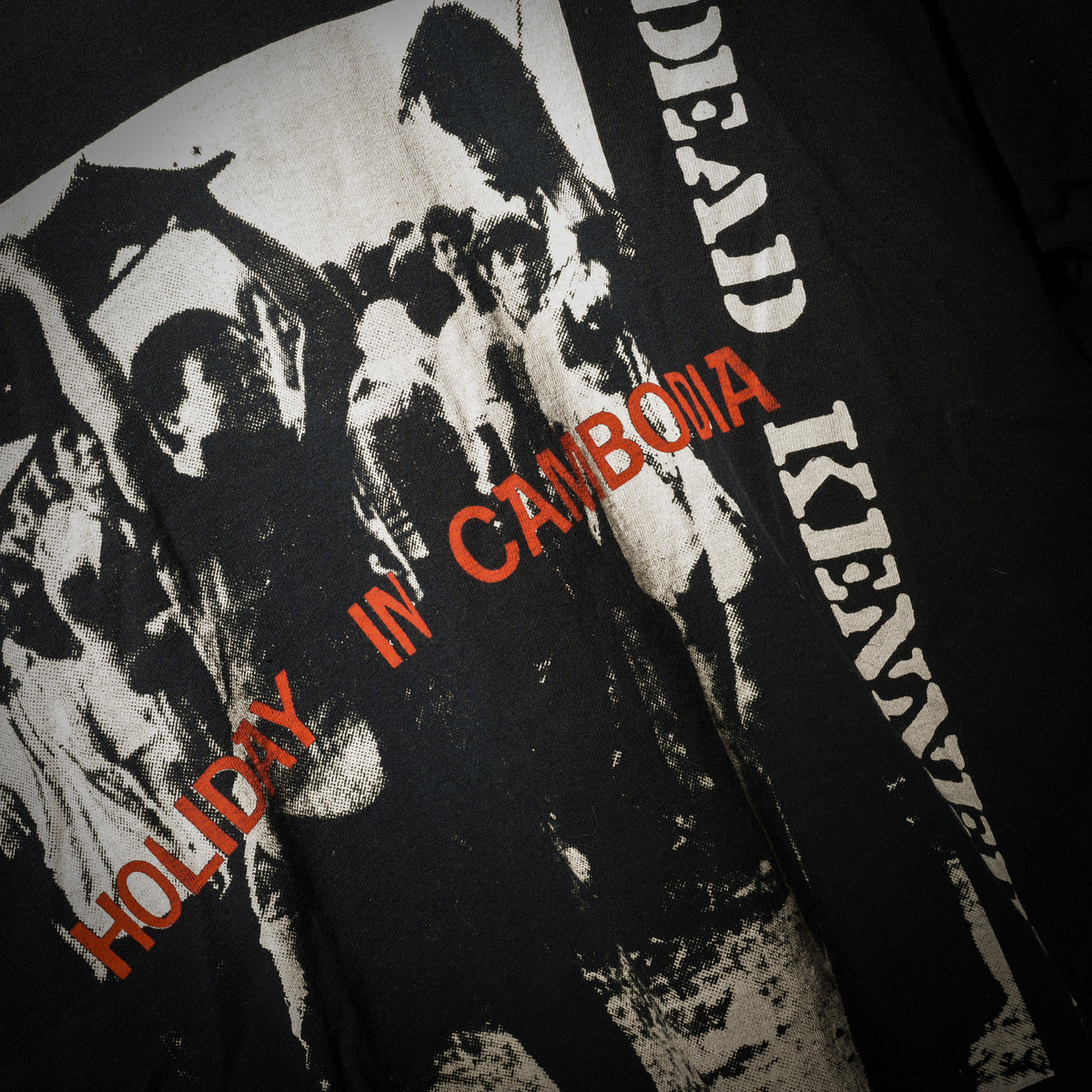 Dead Kennedys Holiday in Cambodia vintage tee close up graphic detail