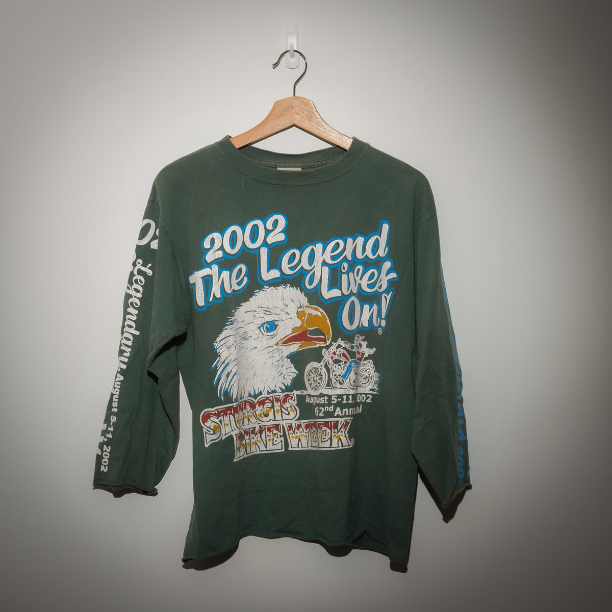 Vintage 2002 Sturgis Bike Week cropped long sleeve front view