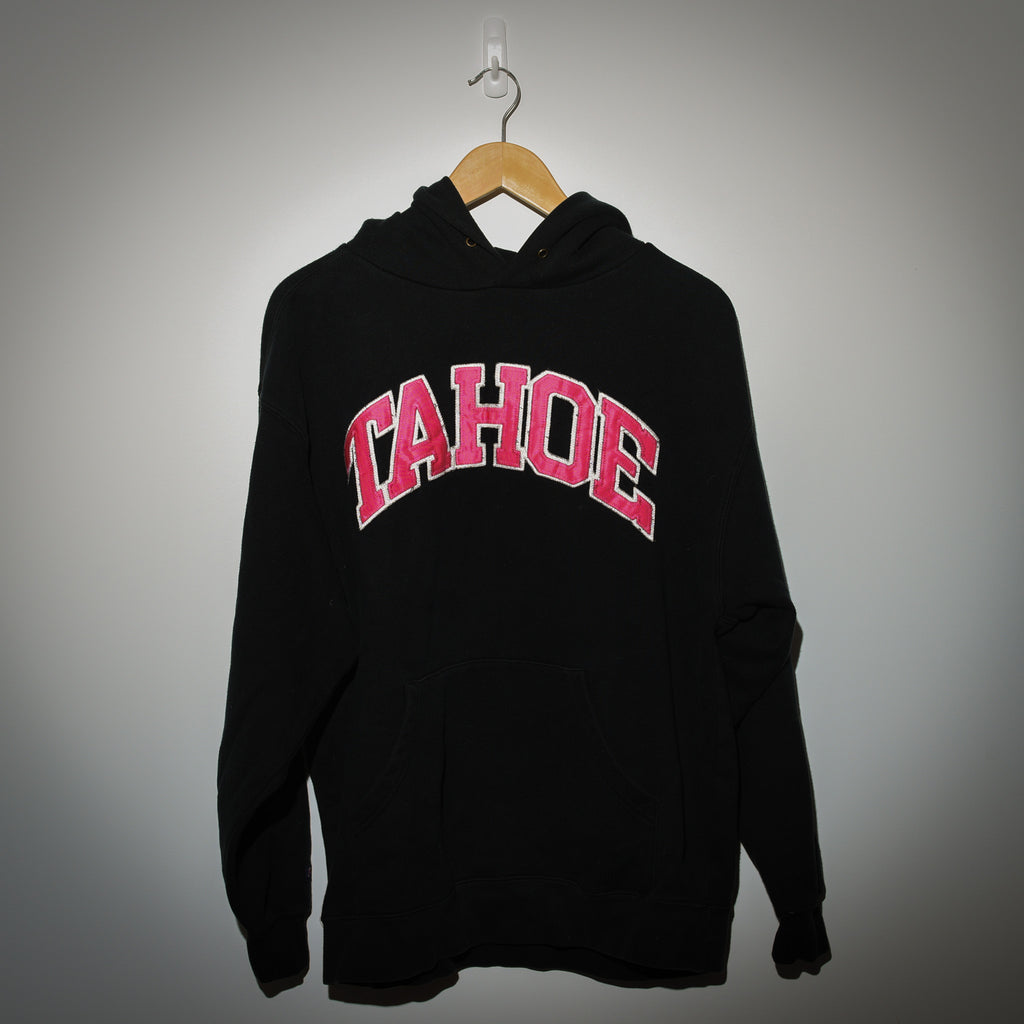 Vintage Y2K Tahoe college hoodie full view on hanger