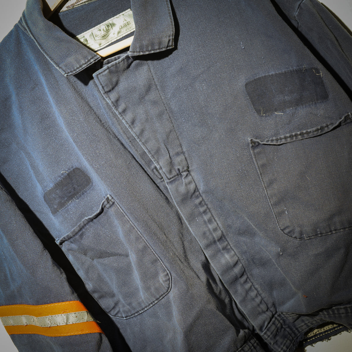 Vintage Red Kap cropped work jacket close up front detail