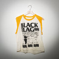 Black Flag vintage cropped sleeveless shirt full view on hanger