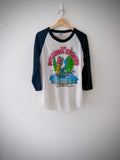Vintage 1981 Rolling Stones tour raglan t-shirt, back view with tour dates